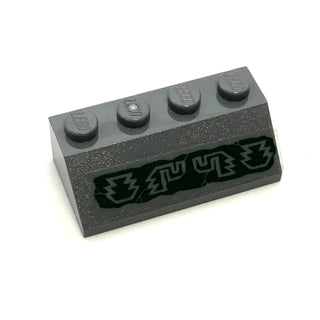 Slope 45 2x4 with Aztec Symbols Sticker, Part# 3037pb013 Part LEGO® Decent - Dark Bluish Gray  