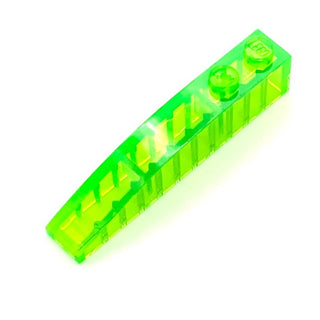 Slope Curved 6x1, Part# 42022 Part LEGO® Trans-Bright Green  