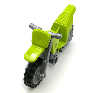 Motorcycle Dirt Bike with Flat Silver Chassis and Light Bluish Gray Wheels, Part# 50860c05 Part LEGO® Lime  