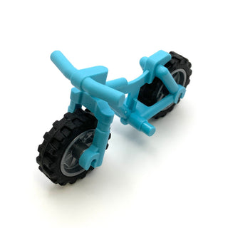Bicycle Heavy Mountain Bike with Flat Silver Wheels and Black Tires, Part# 36934c04 Part LEGO® Medium Azure  