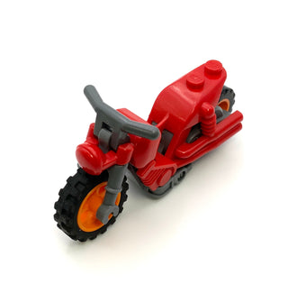 Stuntz Flywheel Motorcycle Dual Exhaust Bike, Part# 75537c01 Part LEGO® Red  